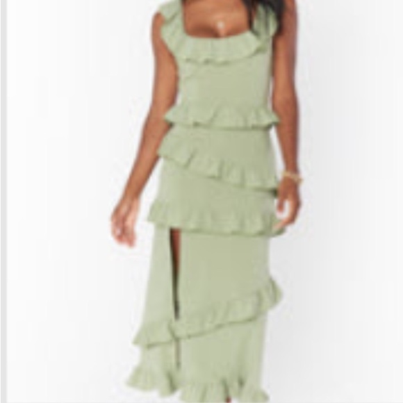 Show Me Your MuMu Dresses & Skirts - Show Me Your MuMu Sage Ruffle Maxi Dress